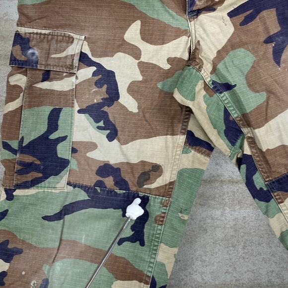 Vintage Military Woodland Camo Tactical Pants Baggy Wide Leg Small Regular 90s - Picture 8 of 10